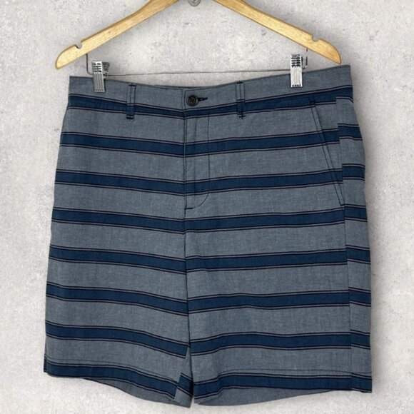 NWT Original Penguin 8inch Striped Chino Shorts Slim Fit Stretch Blue Size 33 Be - Picture 14 of 14